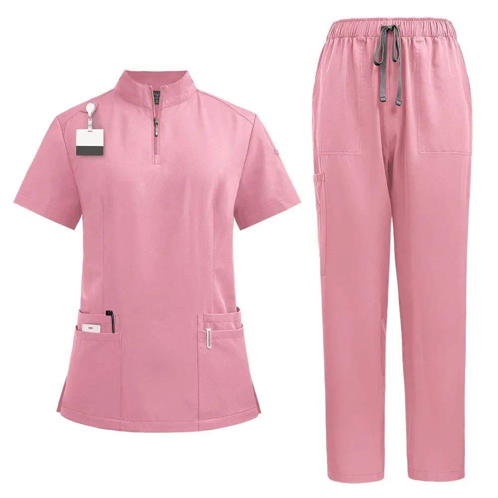 Unisex Medical Uniforms for V-neck Nurse Scurbs Set Women Hospital Doctor Workwear Oral Dental Surgery Work Uniform Short Sleeve